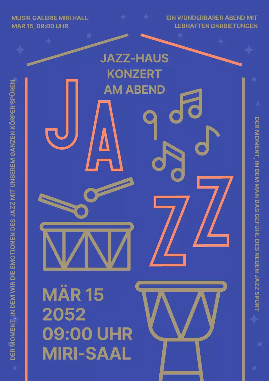 Eine Jazz-Performance in Blau und Rosa