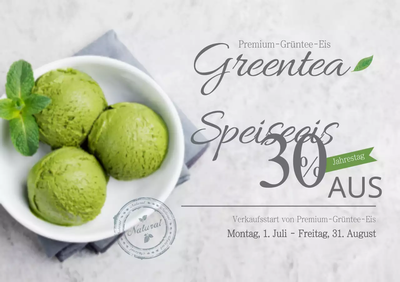Grüner Tee Eiscreme