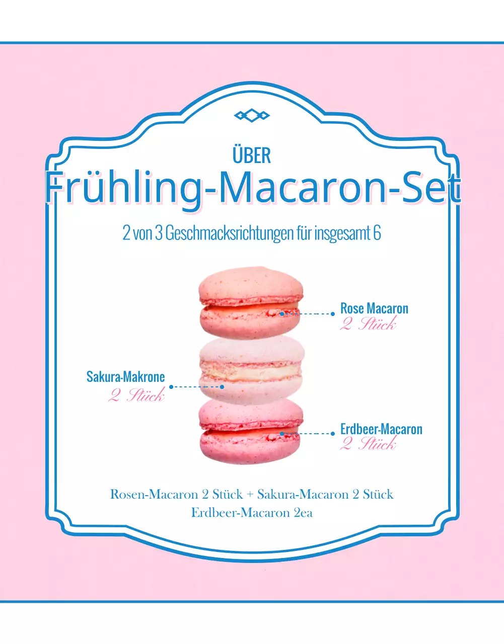 Verkaufen Makronen mit rosa, Vintage-Dekorationen