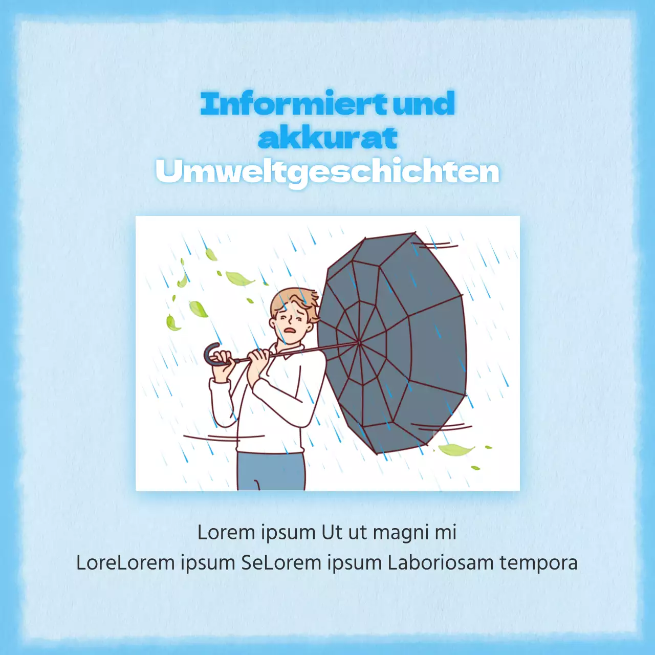 Ein einfaches und niedliches Konzept in Blau für die Klimainformationssäule