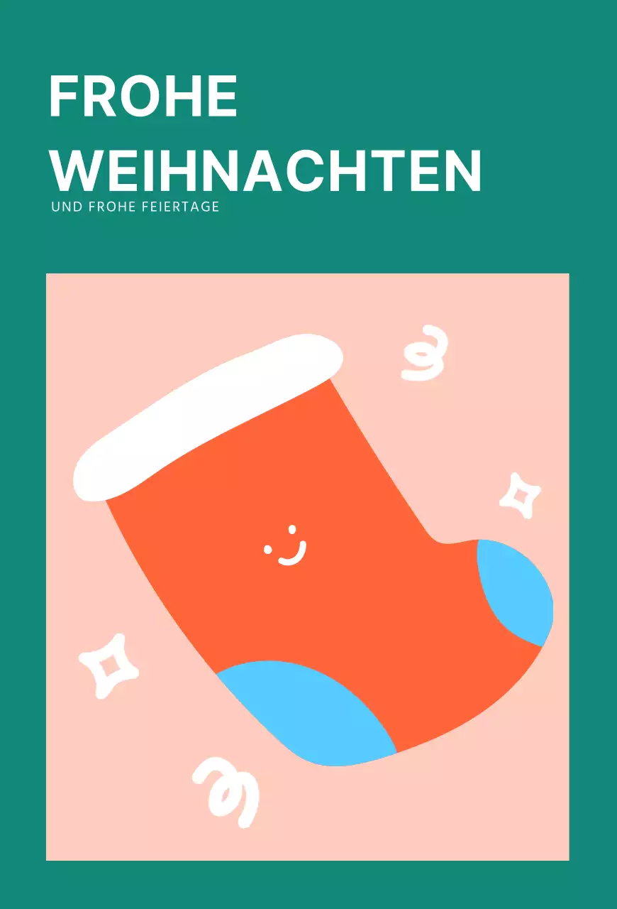 Türkis Niedliche Weihnachtssocken Weihnachtspostkarte Postkarten