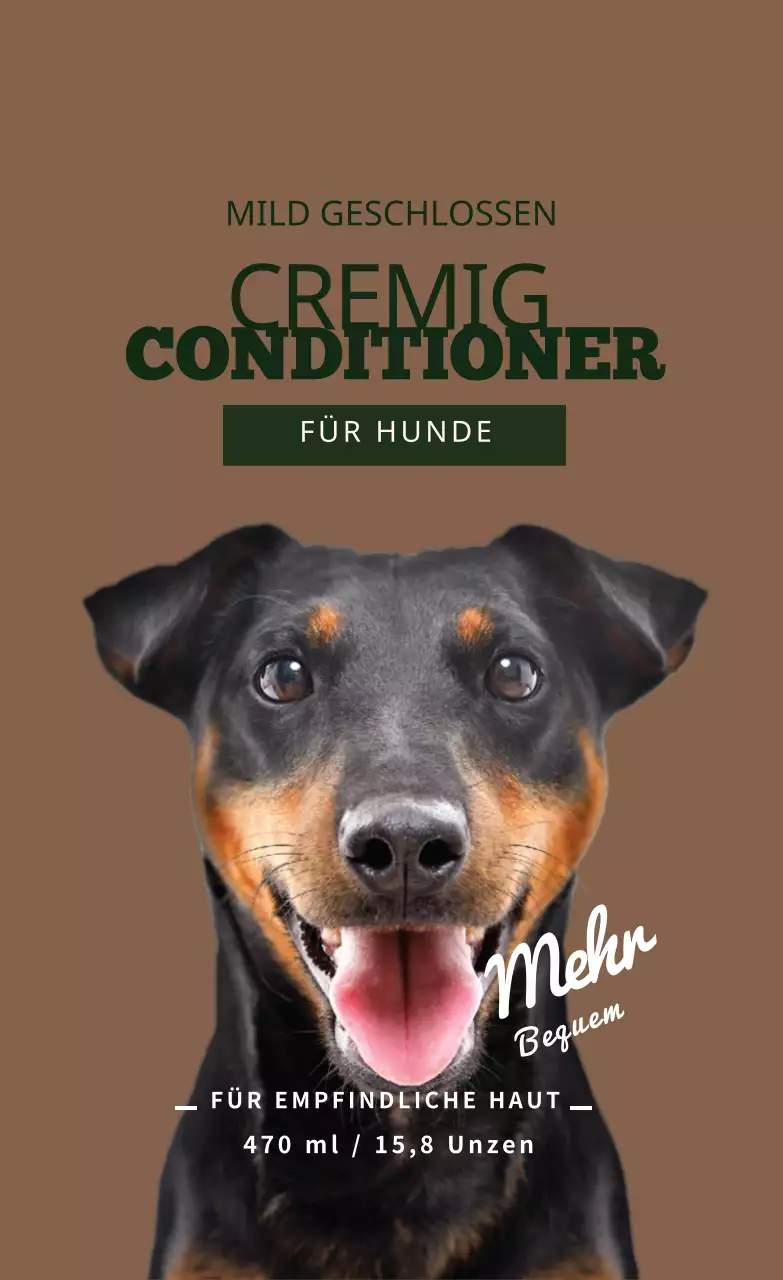 Braunes Foto hervorgehoben Hund Haustier Etikett