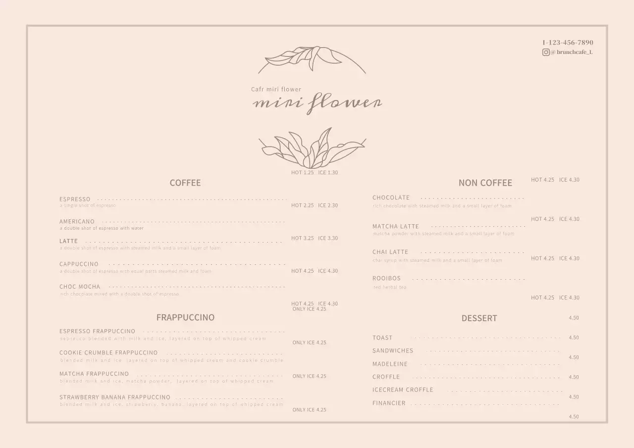 Beige Minimalist Cafe Menu Poster