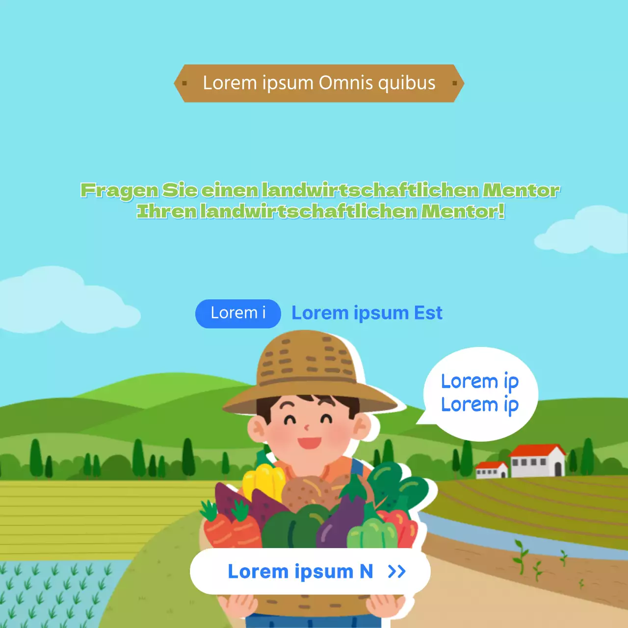 Hellblau-grüne Landwirtschaft Soziale Medien