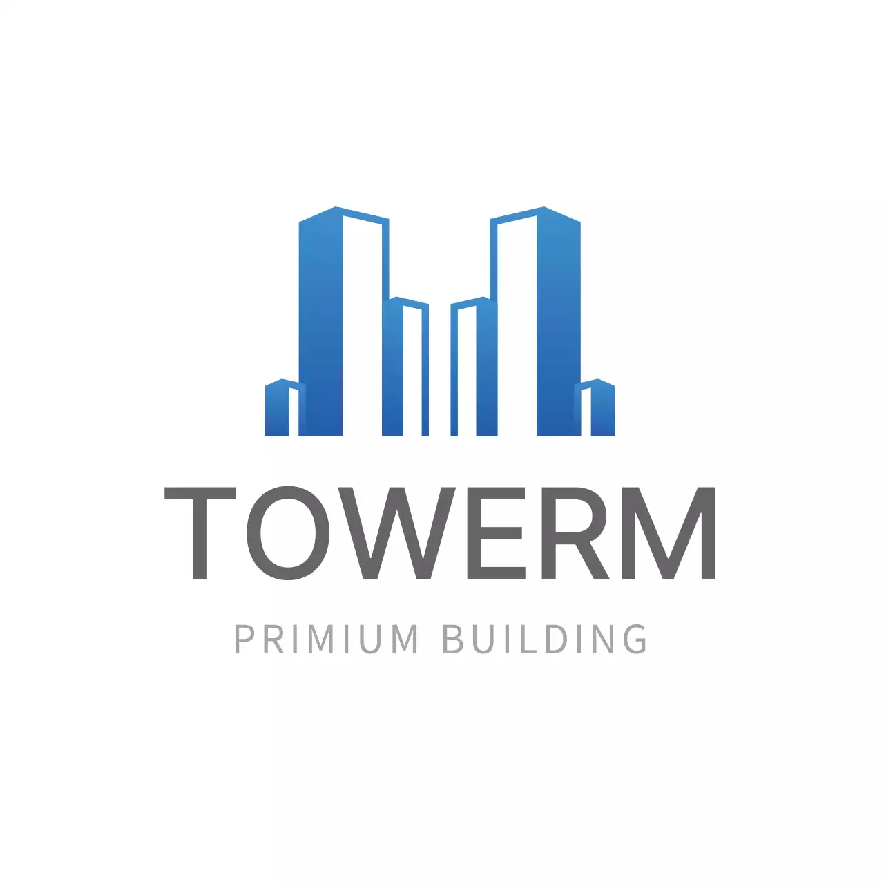 青 モダン 建物 ロゴ