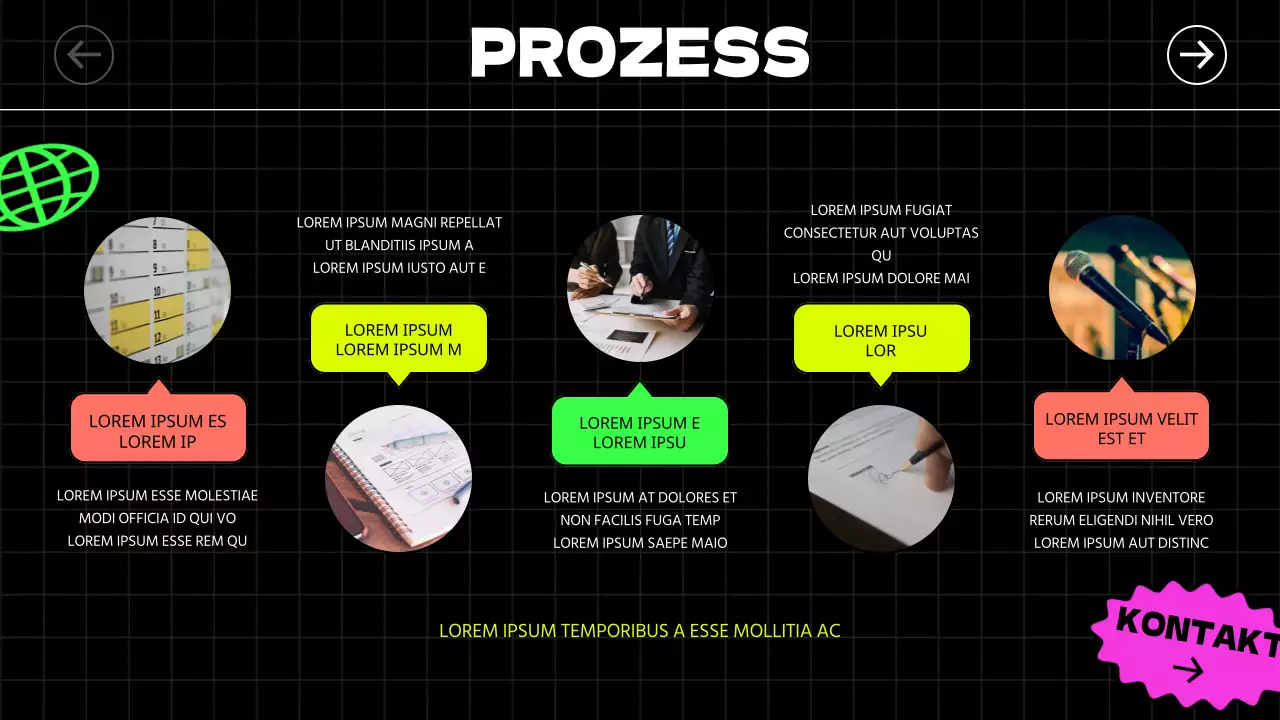 Kitschig illustrierte Aufkleber und fette Schriften in Schwarz und Neonfarben verleihen den Auftritts- und Mietführern einen rhythmischen Charakter.