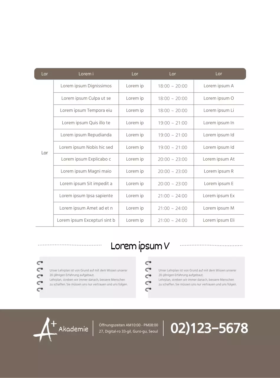 Brauner und weißer, klarer Stil zur Vermittlung und Förderung von SAT-Informationen