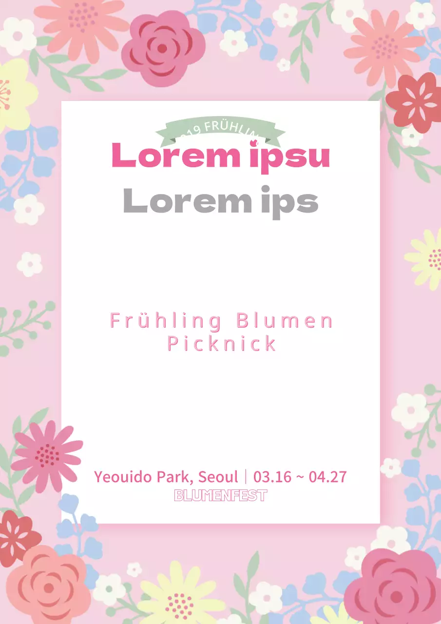 Frühlingsblumen-Picknick_Serif Poster