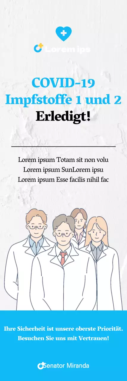 Coronavirus-Impfung x-Banner mit weißer Illustration