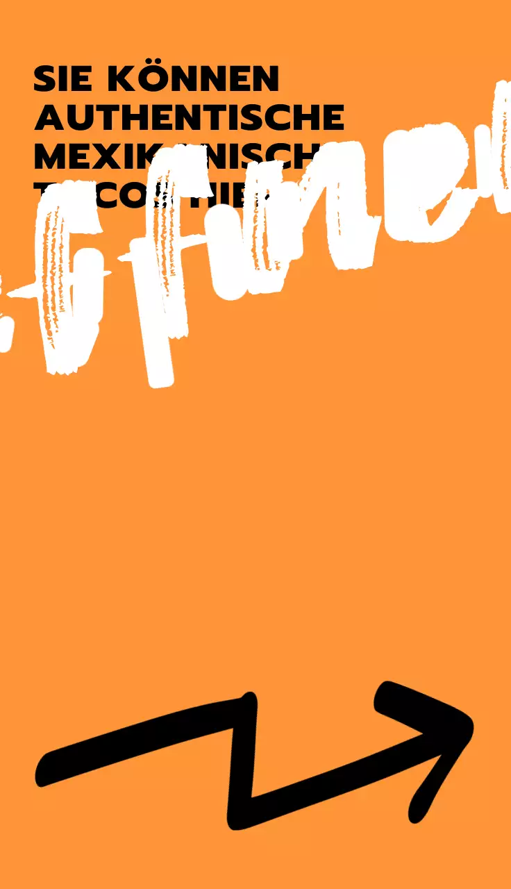 Taco-Shop-Design mit weißer und gelber und schwarzer grober Handschrift