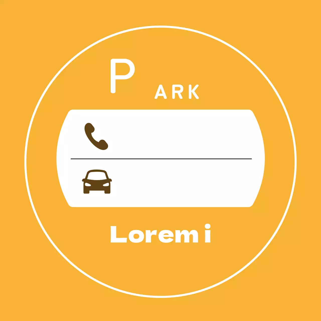 Gelb illustrierte Parkschilder