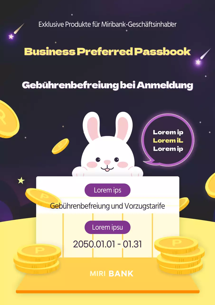 Kommissionsveranstaltung mit einem Hasen mit lila Hintergrundkonzept