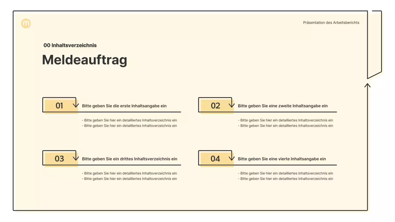 Punktformen mit Pfeilen in hellgelb Business-Präsentationsmappe