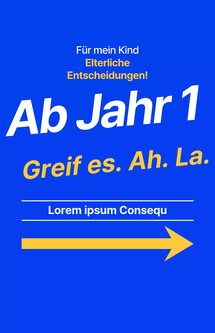 Eine Informationsveranstaltung für Eltern von Oberstufenschülern, mit blauem Text und fluoreszierenden Akzentfarben.