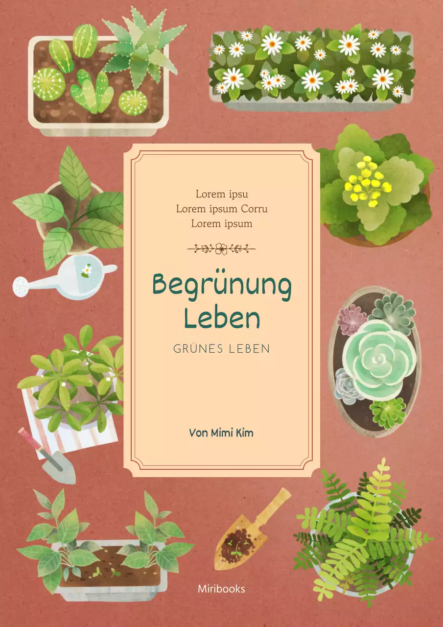 Brauner botanischer Bucheinband