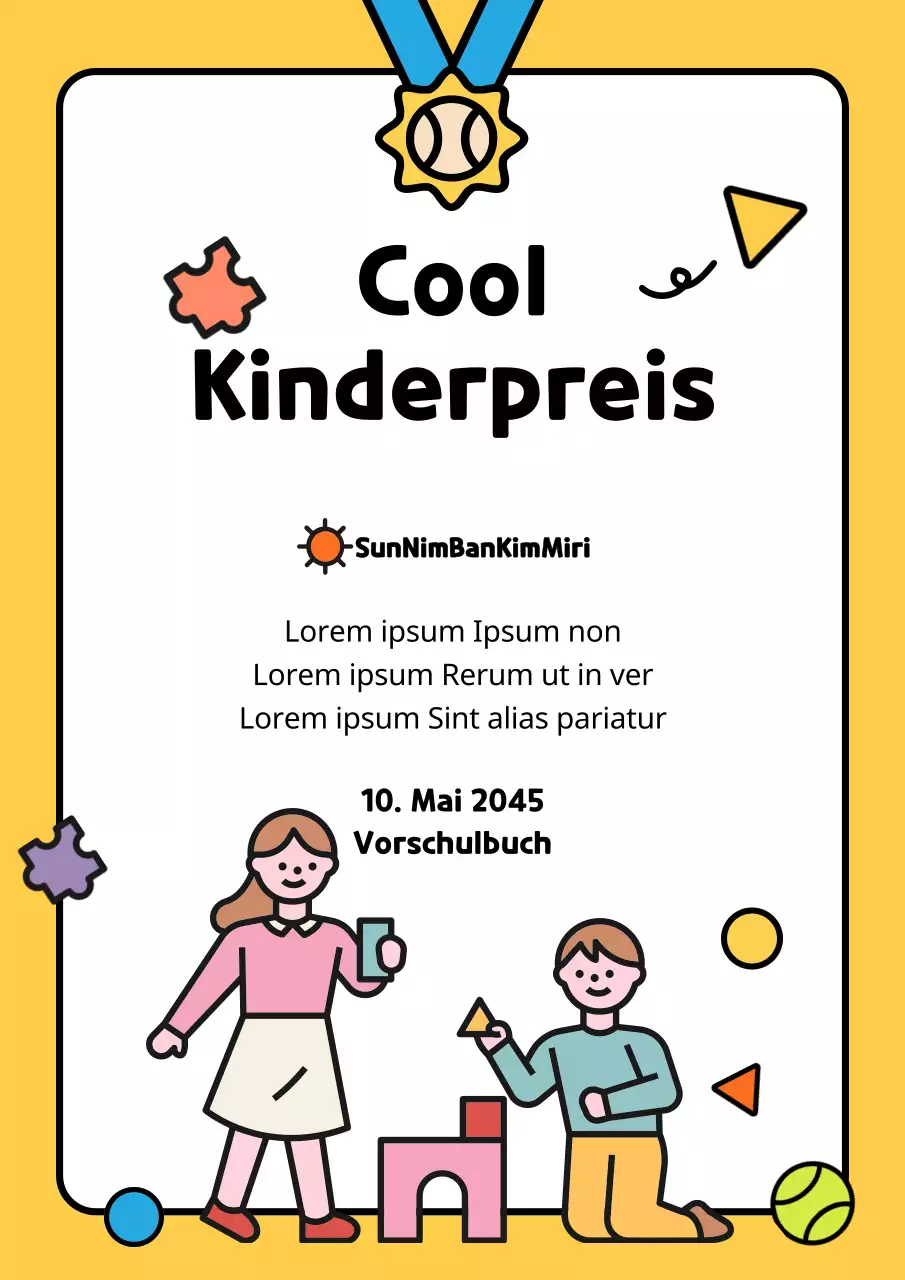 Gelb Niedliches Kind Illustration Cooles Kind Ideal Listing