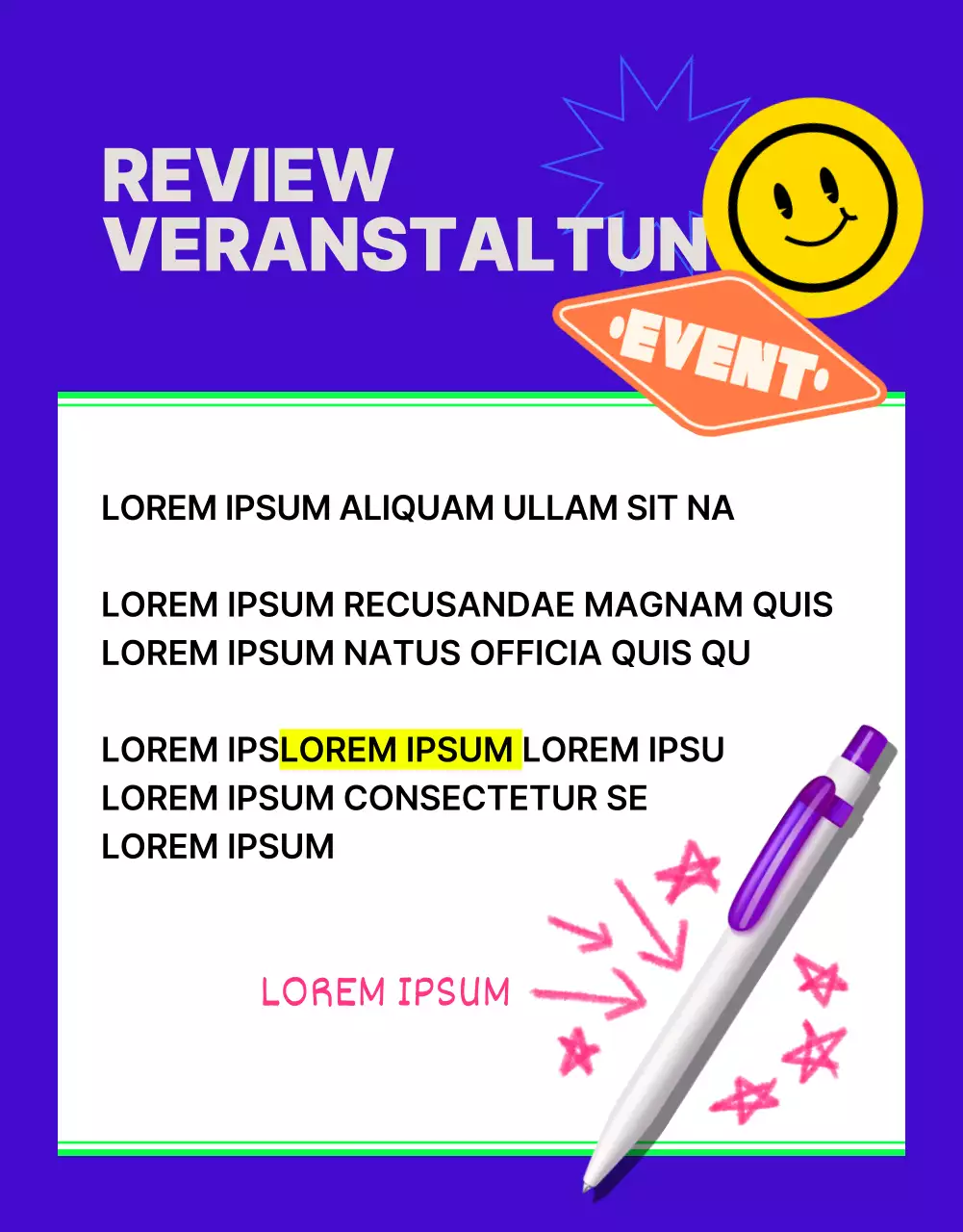 Blauer Aufkleber Detailseite