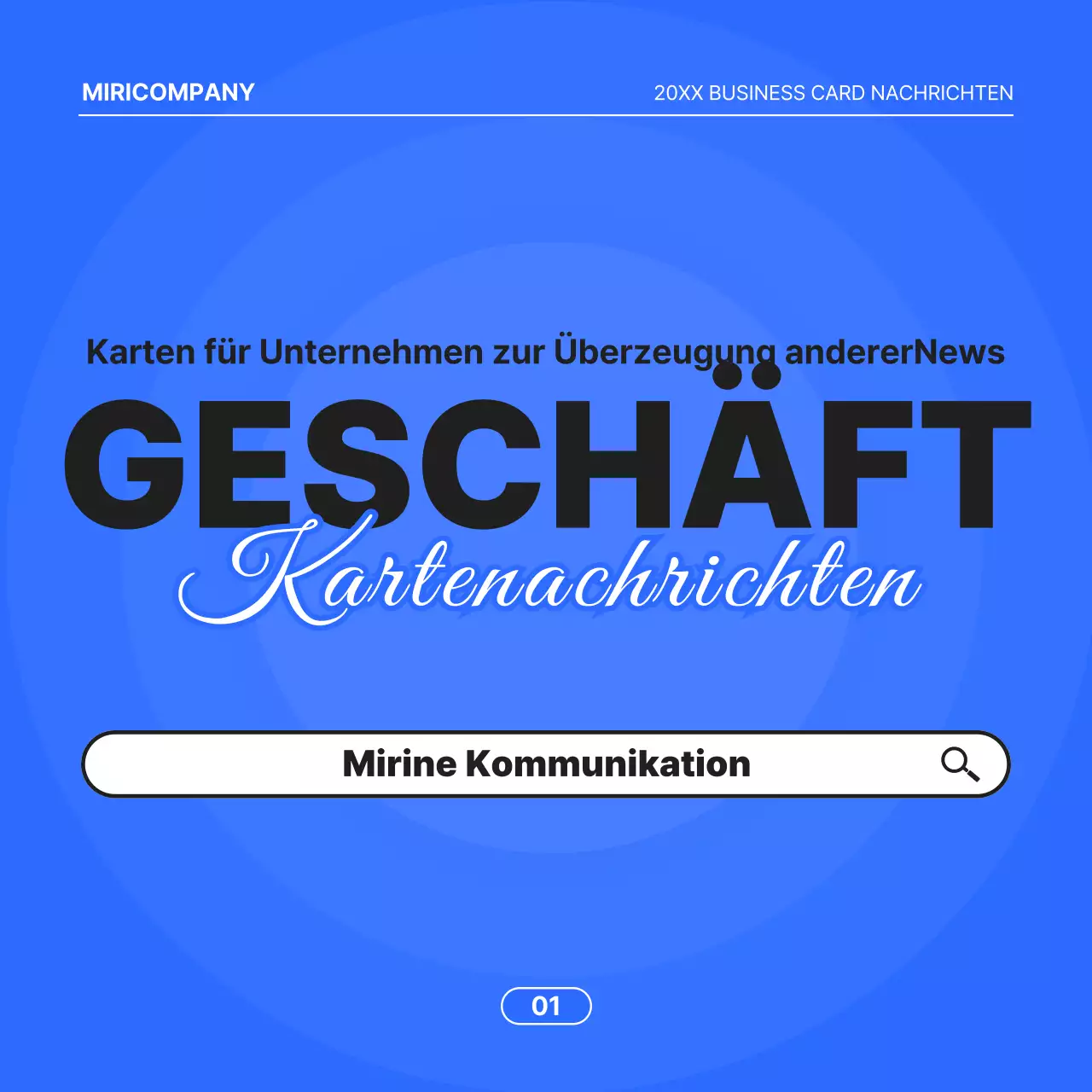 Minimalistisches Geschäftsangebot mit blauem Hintergrund