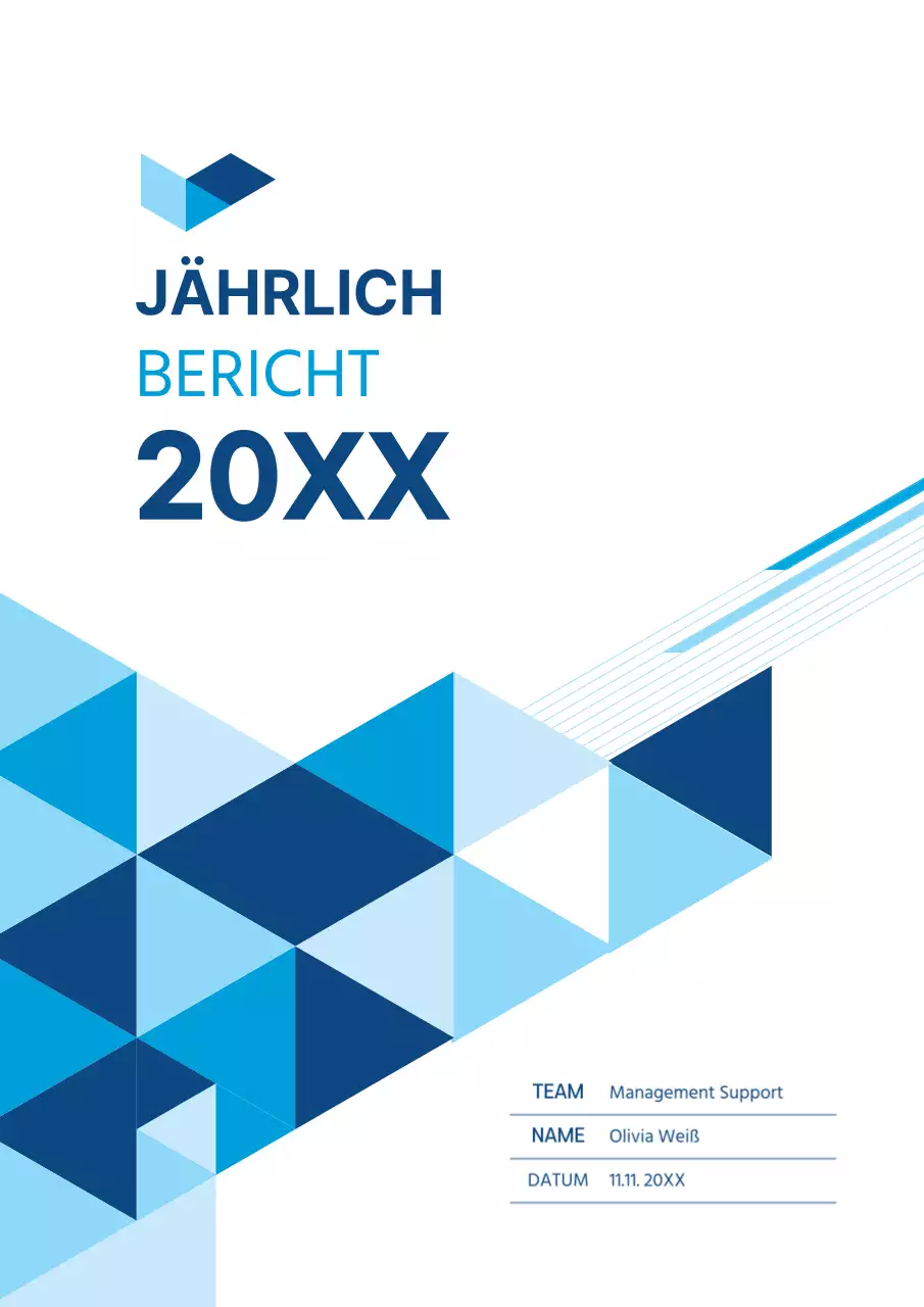 Berichtsdeckblatt oder Formular mit Blausteinformen