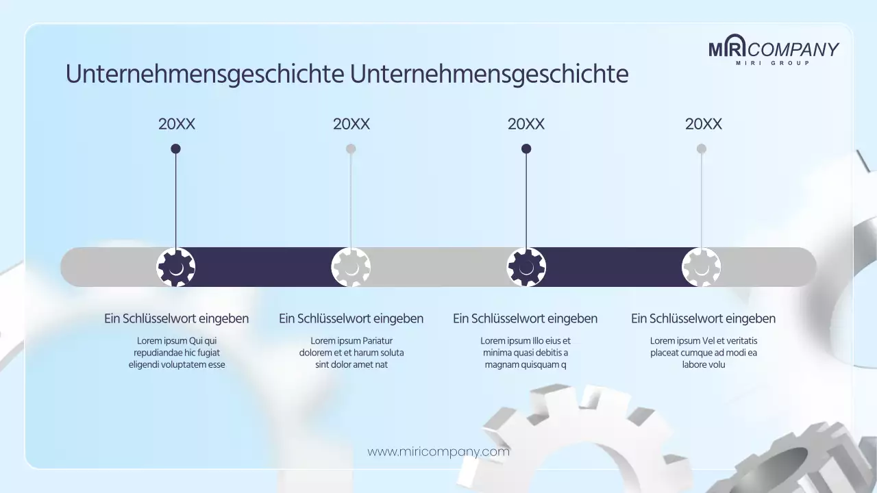 Geschäftsplan mit 3D-Zahnrädern in Blautönen