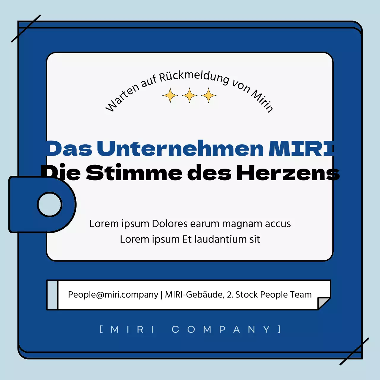 Leitfaden für Unternehmensleistungen in einem hellblauen und marineblauen Notizbuch
