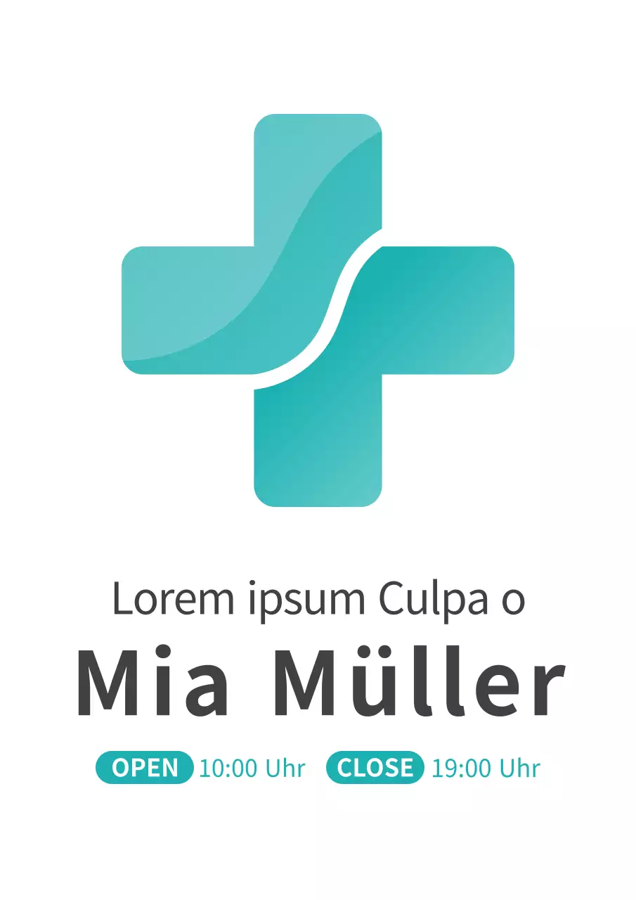 Einfacher Stil Familienmedizin Logo Schild in mint und schwarz