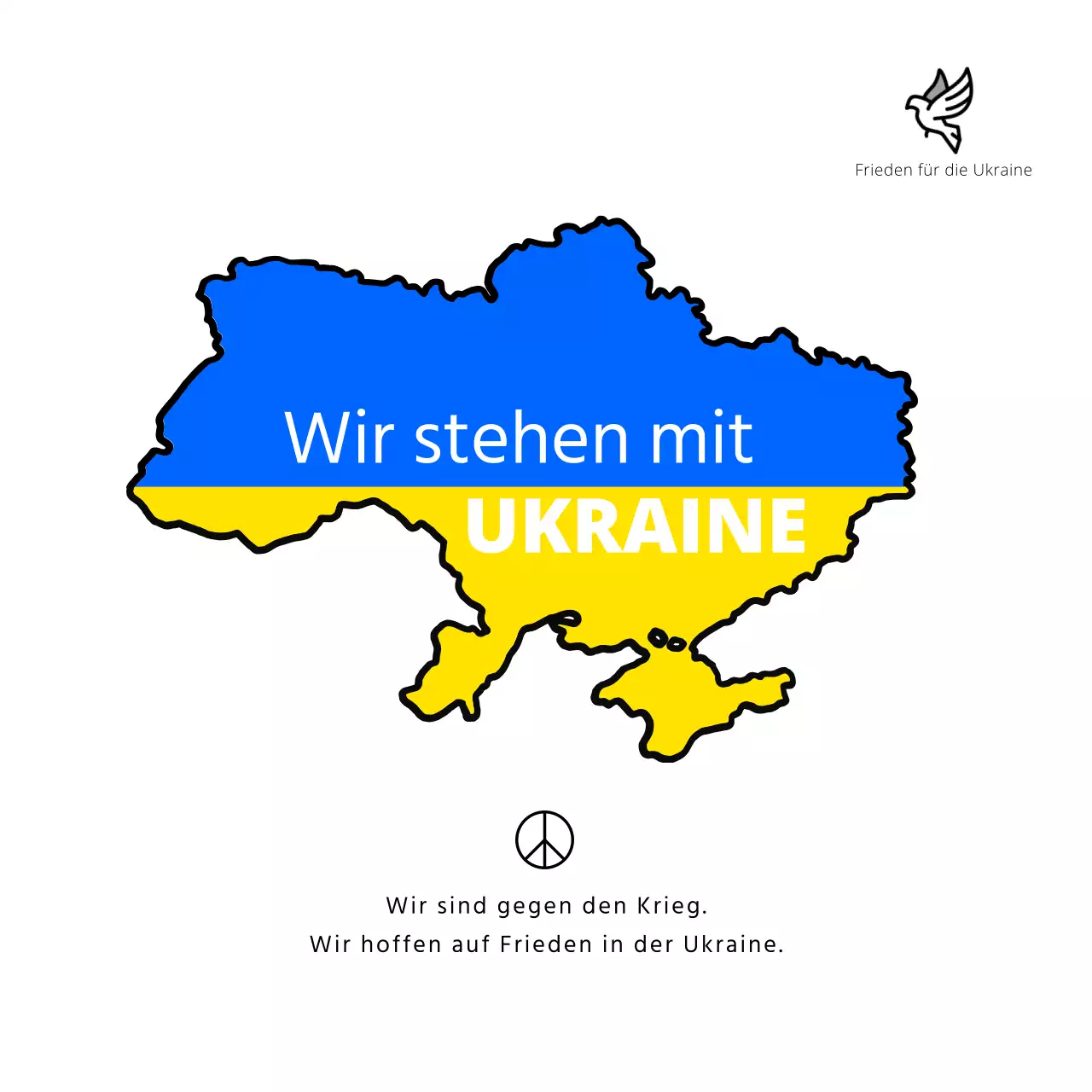 Gegen den Krieg mit der ukrainischen Flagge