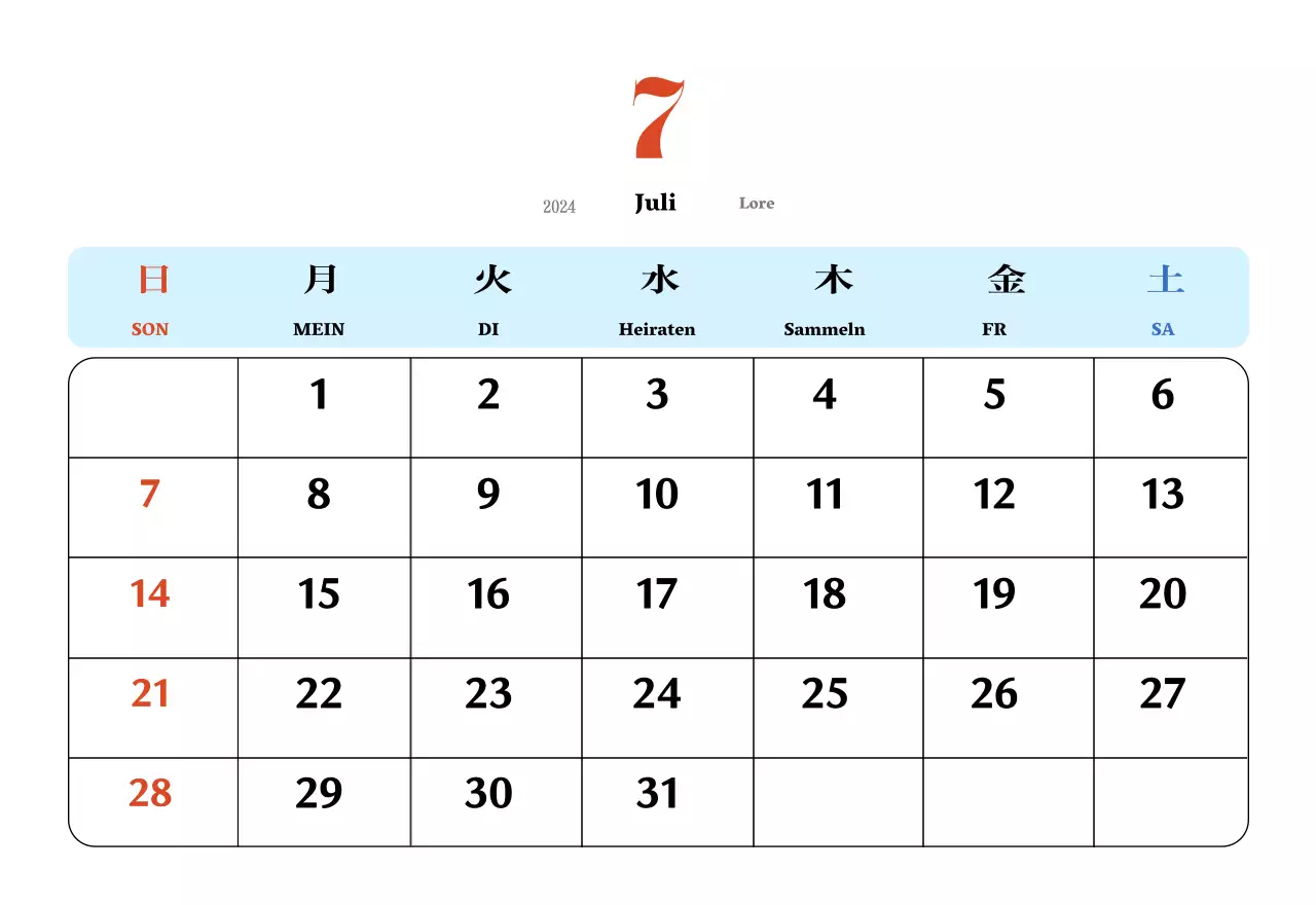 Retro-Konzept Nostalgie-Kalender in rot und blau