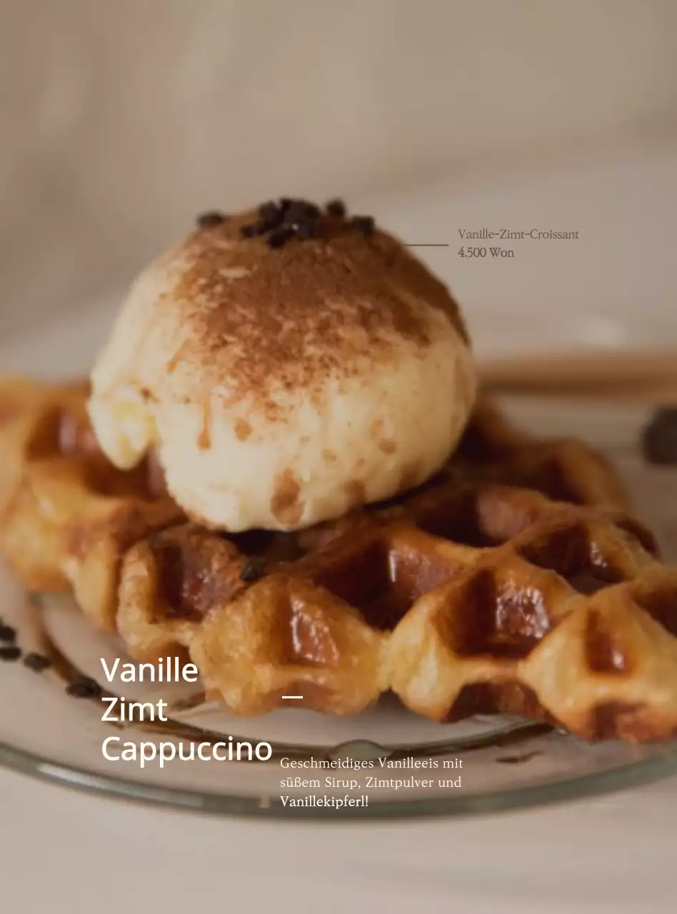 Werbung für ein einfaches weißes und braunes Cafe-Menü