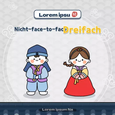 Nettes traditionelles Thema in Marineblau und Gelb