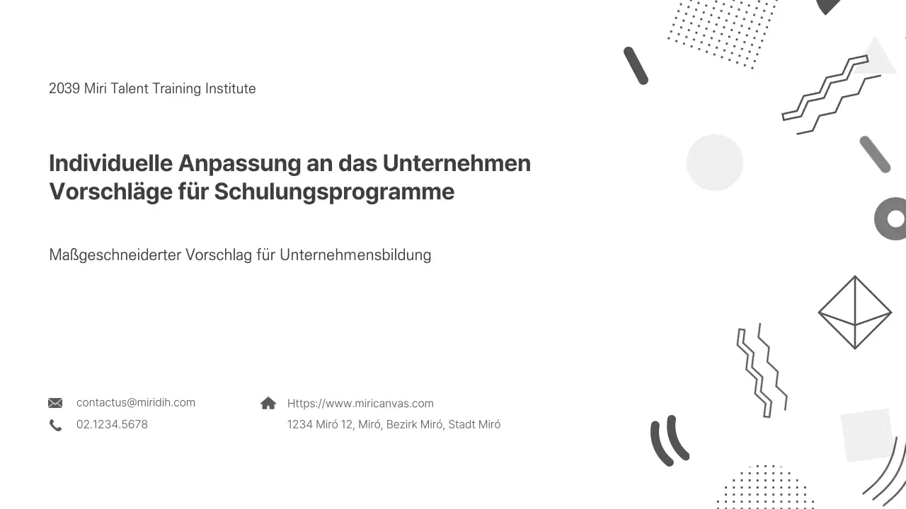 Angebot für ein maßgeschneidertes Schulungsprogramm für Unternehmen PPT von Grayton