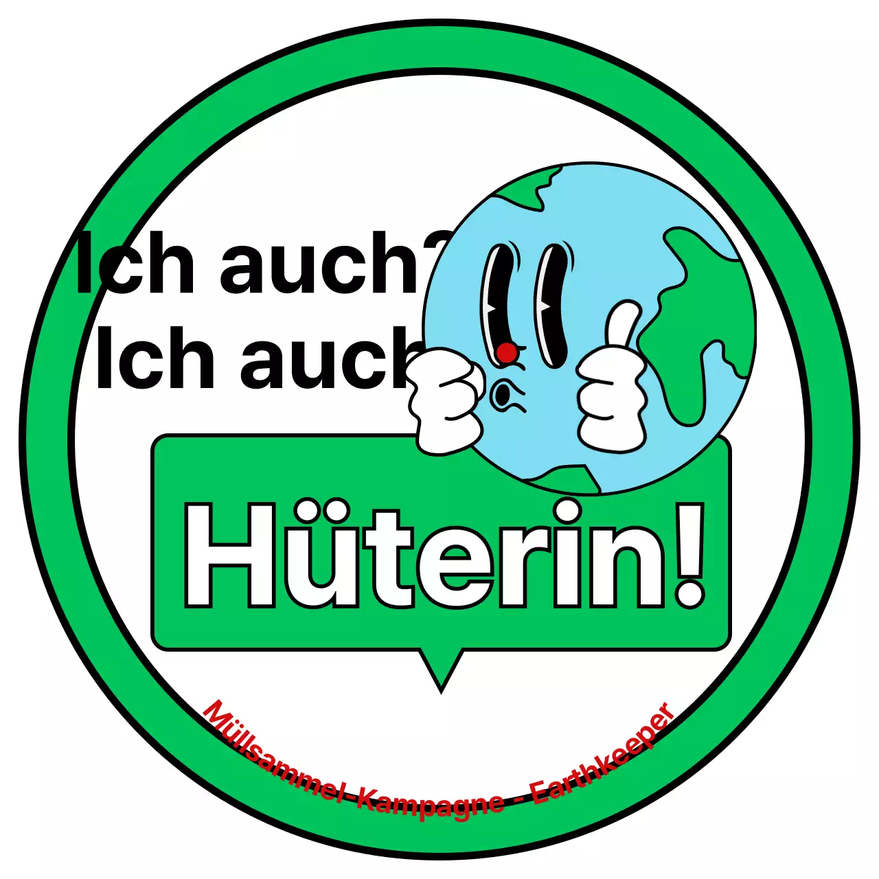 Werben Sie für eine Umweltkampagne mit einer hübschen grün-weißen Illustration der Erde