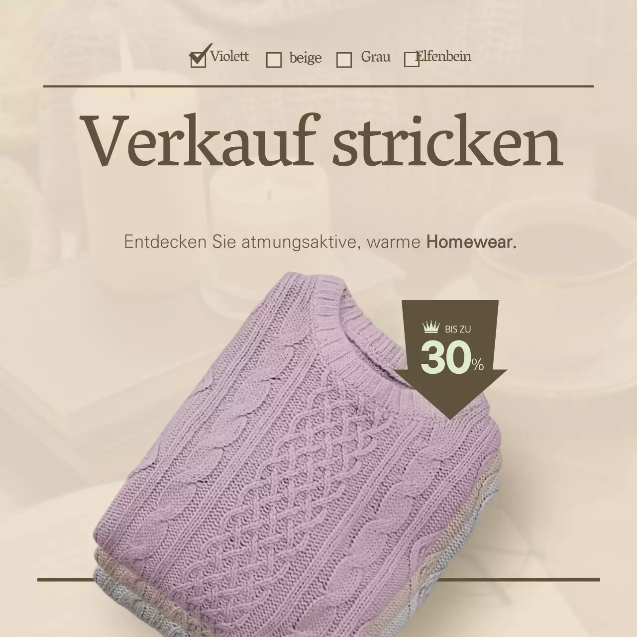 Winter stricken beige saubere Zeitschrift fühlen Veranstaltung Design