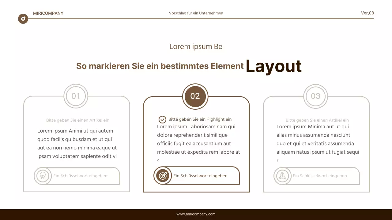 Einfacher Bericht mit brauner und weißer Textmarkierung