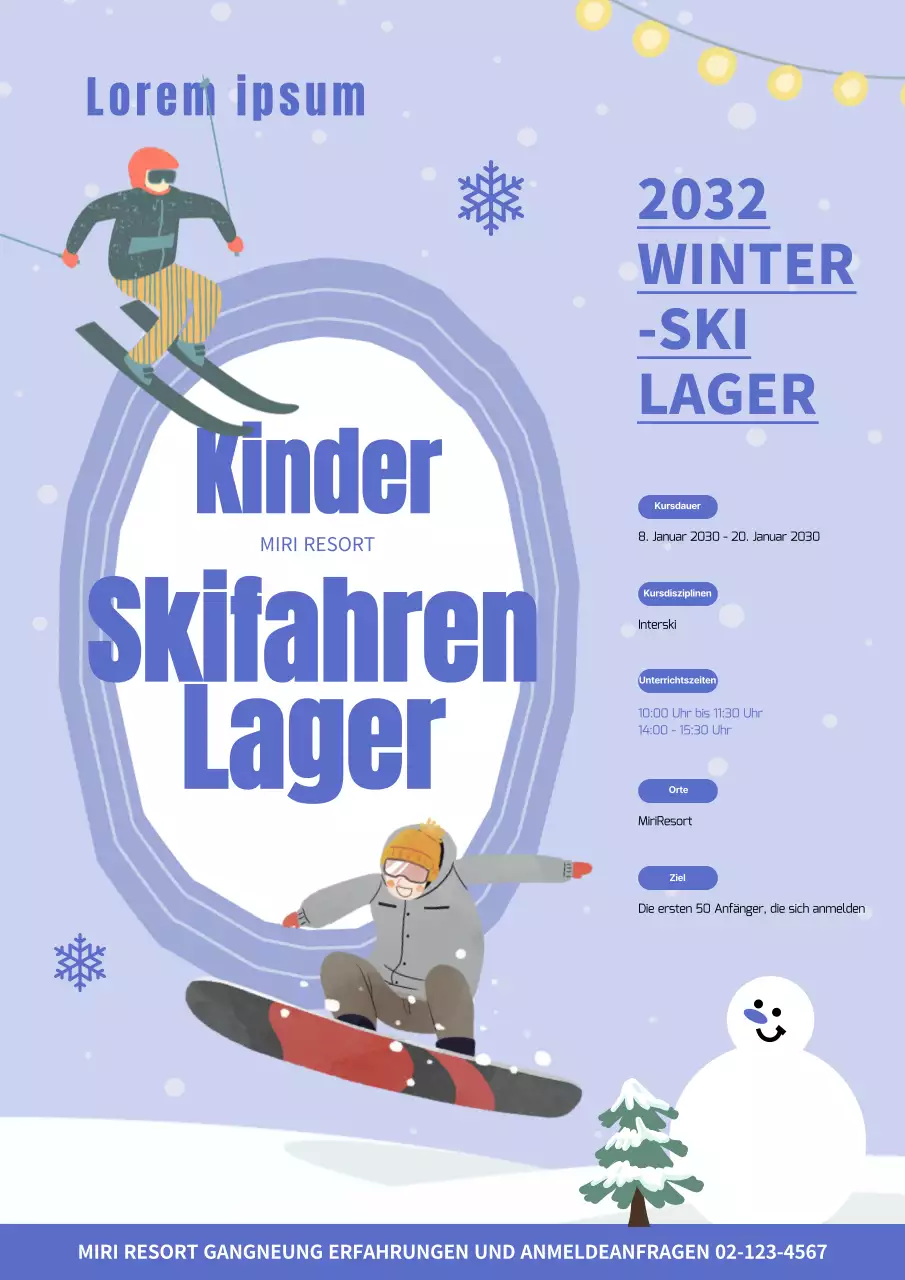 Aufruf an alle Skilager für Kinder in den Winterferien in Blue