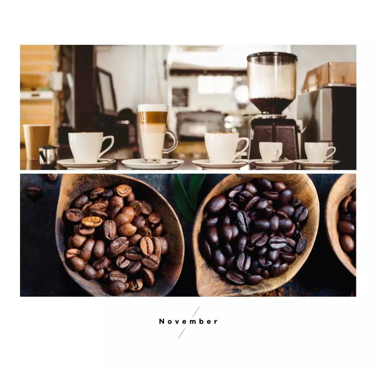 Weißes einfaches Kaffee Foto Tischkalender für Cafe