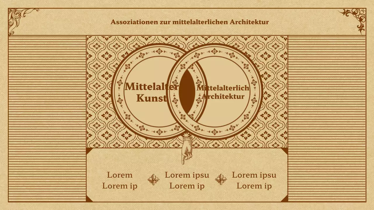 Mittelalterliche Kunst in Beige und Braun Präsentation