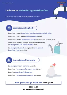 Blaues Frostschutzplakat