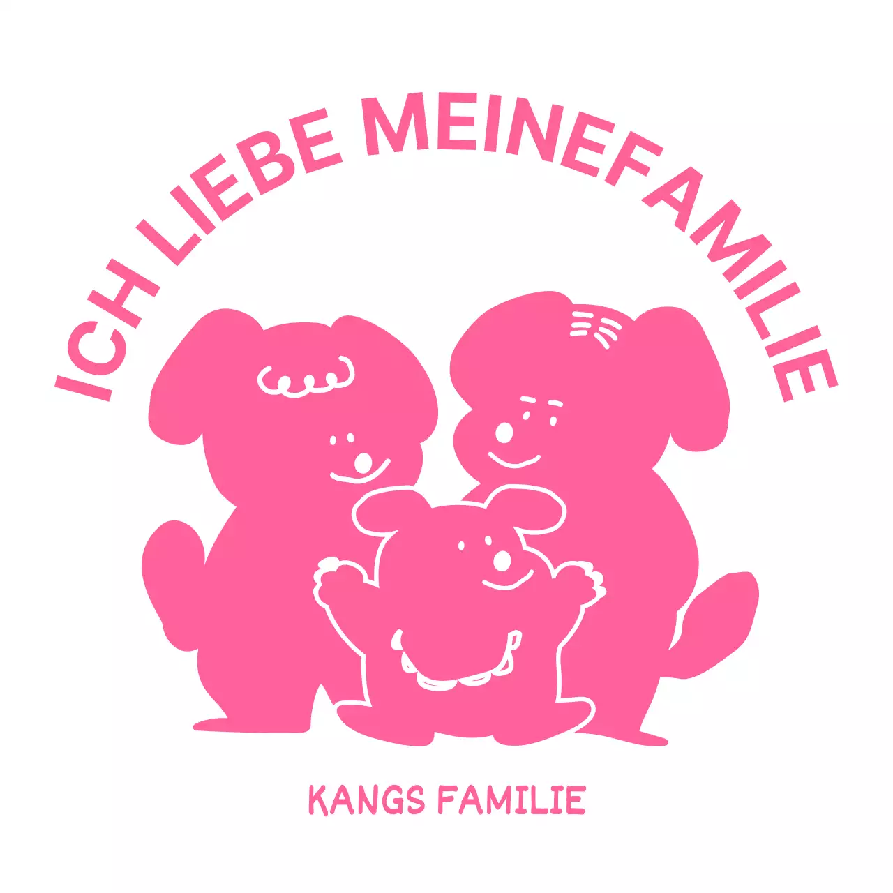 Niedliches rosa Familiengruppen-T-Shirt