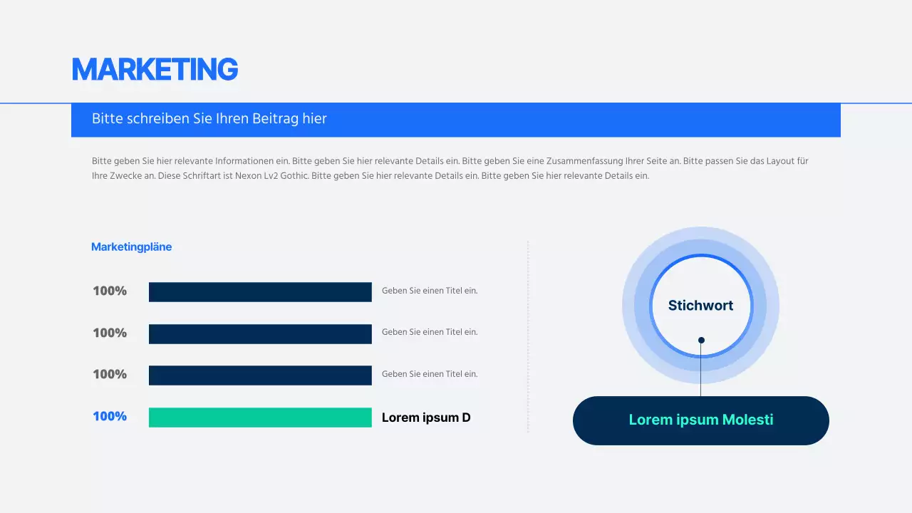Einfache Geschäftsberichte in Blau