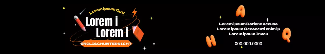 Englischunterricht für Kinder im attraktiven orange-schwarzen Look