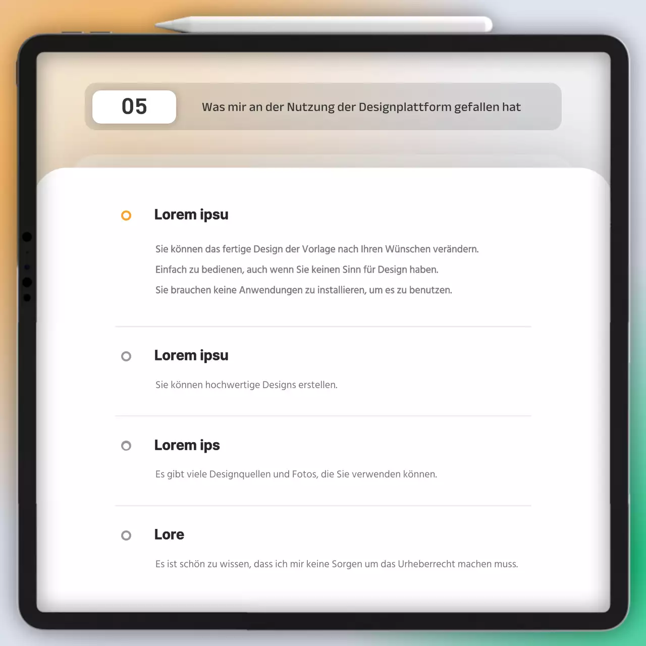 Ergebnisbericht der Umfrage zum Gradient UI-Konzept