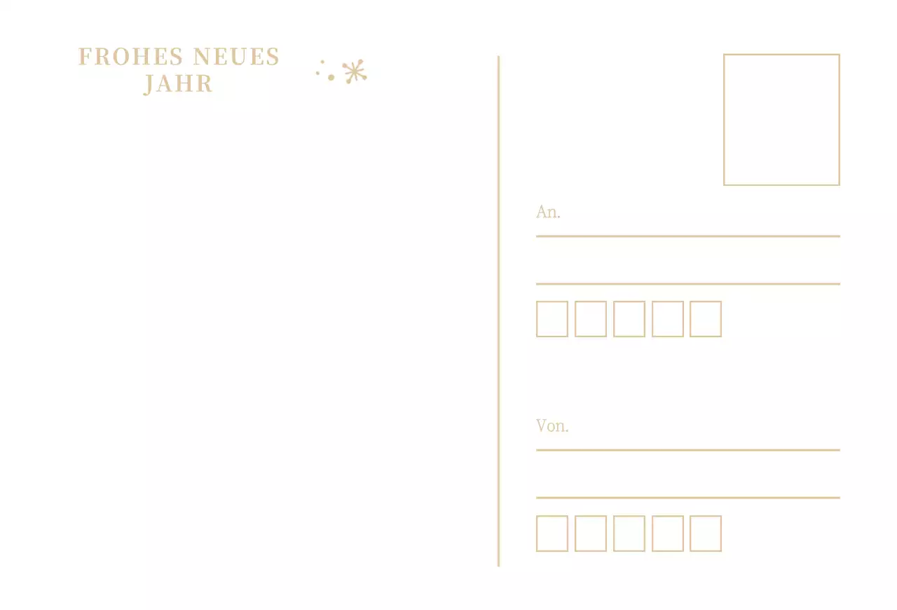 Weiße einfache Neujahrs-Postkarte Postkarte Karte