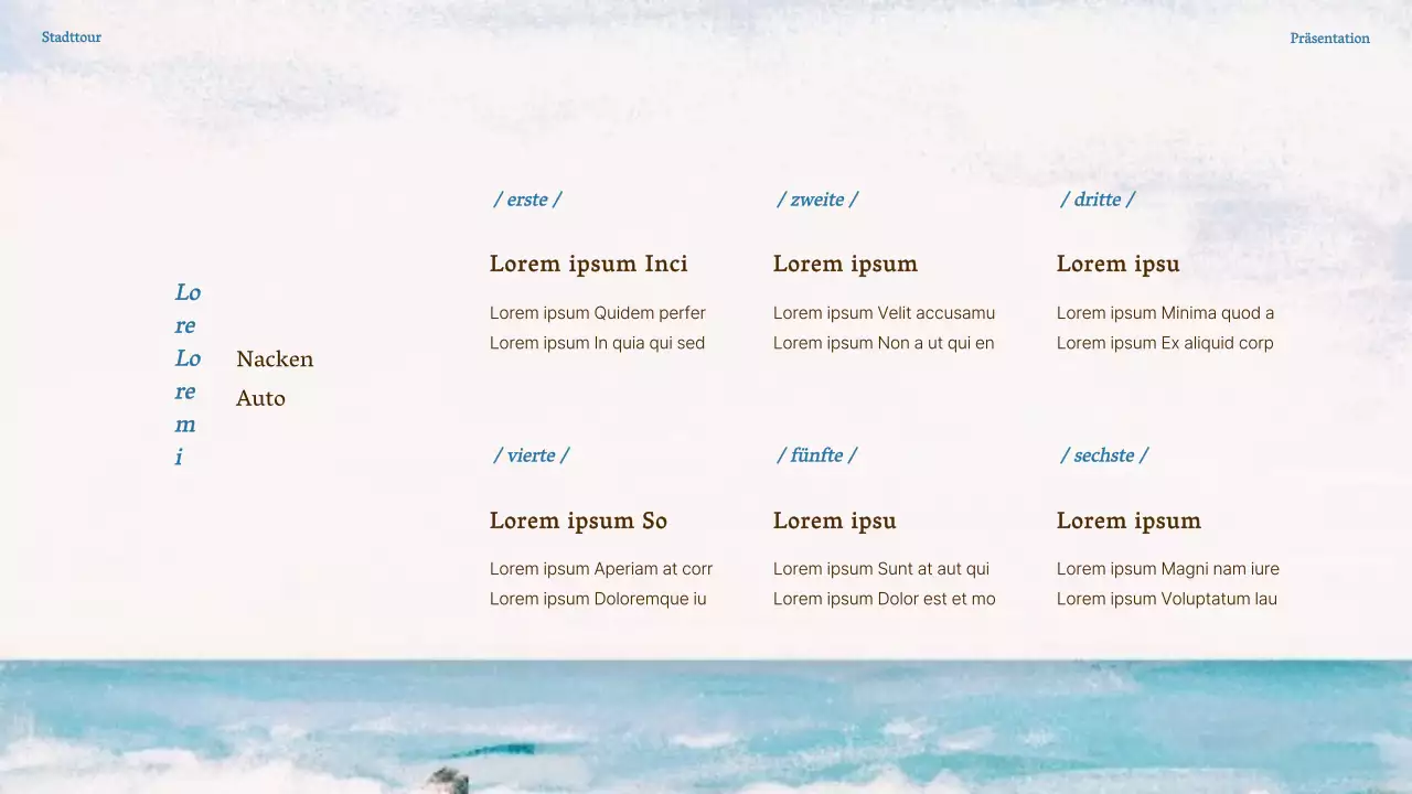 Förderung von hellblauen und weißen natürlichen Touristenattraktionen als Reiseführer