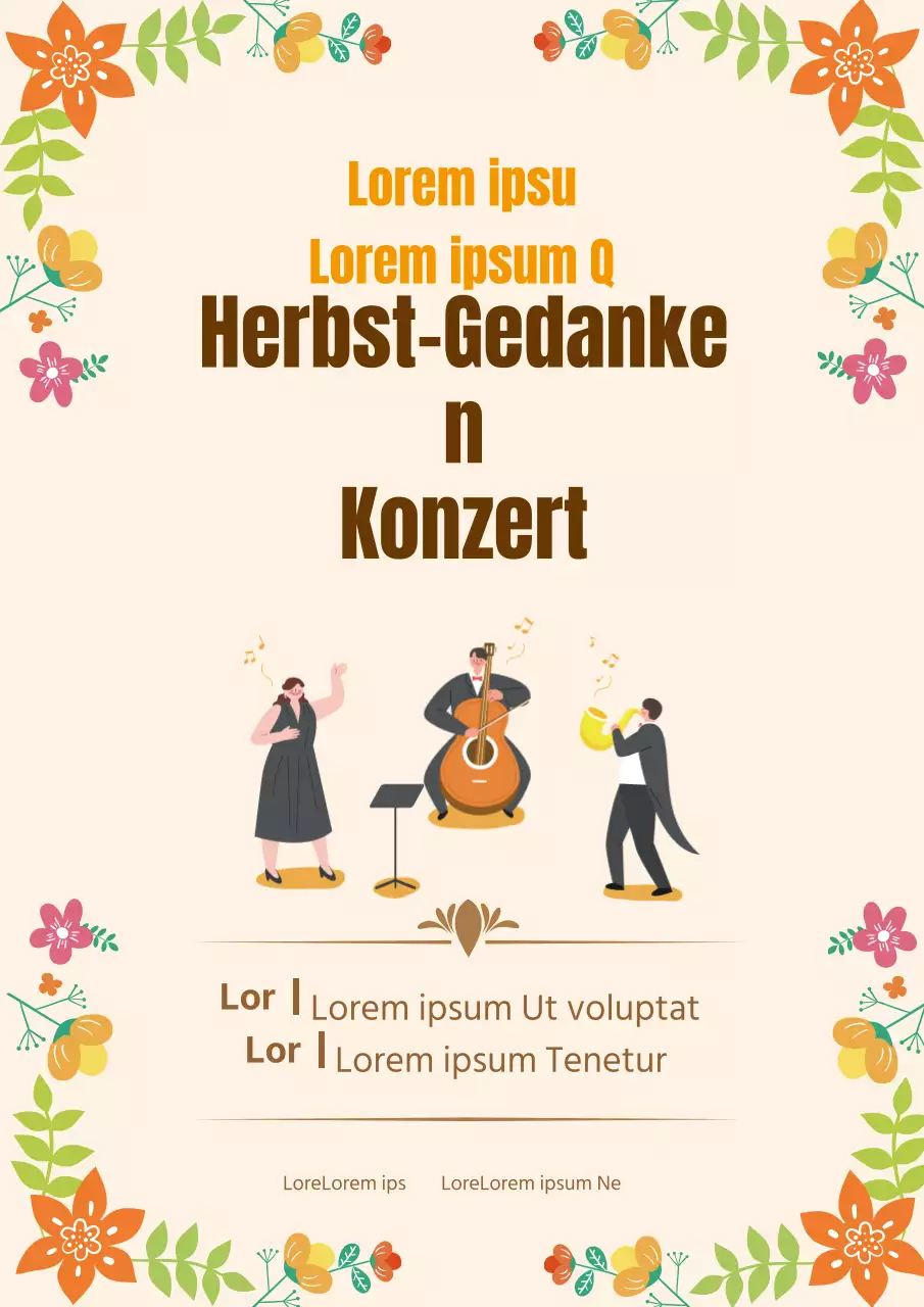 Beige Illustration Herbstmusikfestival Konzertförderung