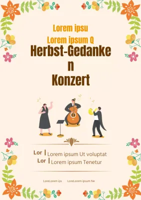 Beige Illustration Herbstmusikfestival Konzertförderung