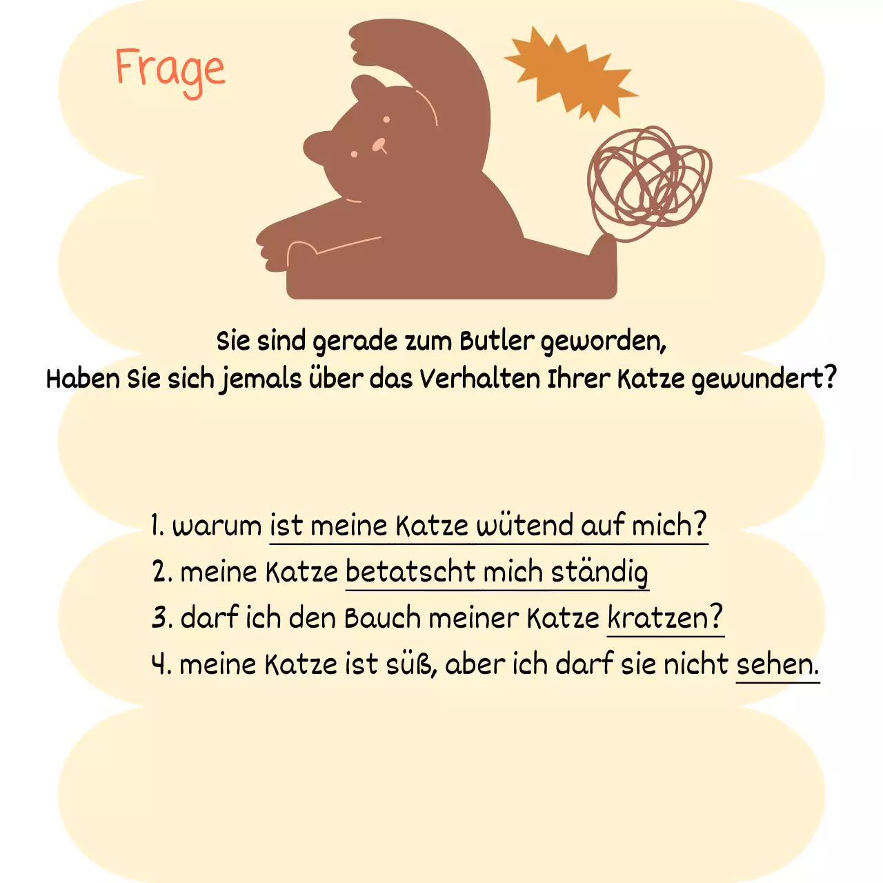 Brown und Yellow's liebenswerte Katzensprachgeschichte