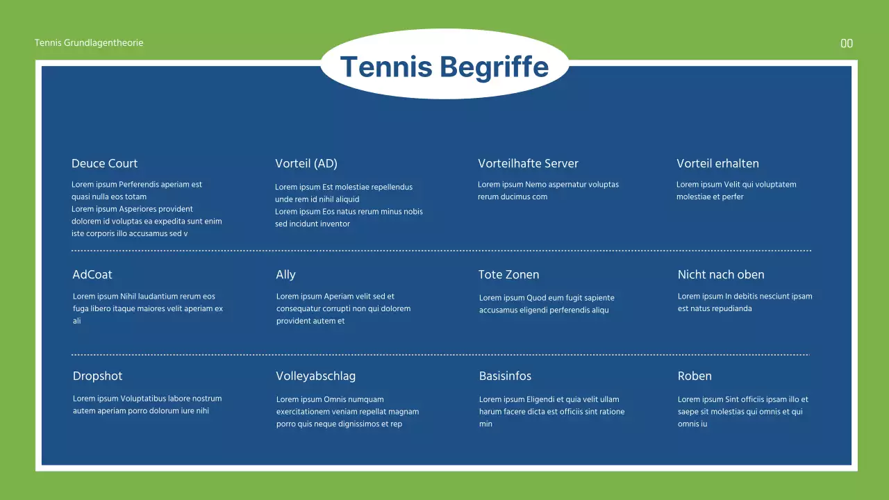 Grüne und blaue Sportgrundlagen - Theorie erklärt Präsentation für die Mittelstufe