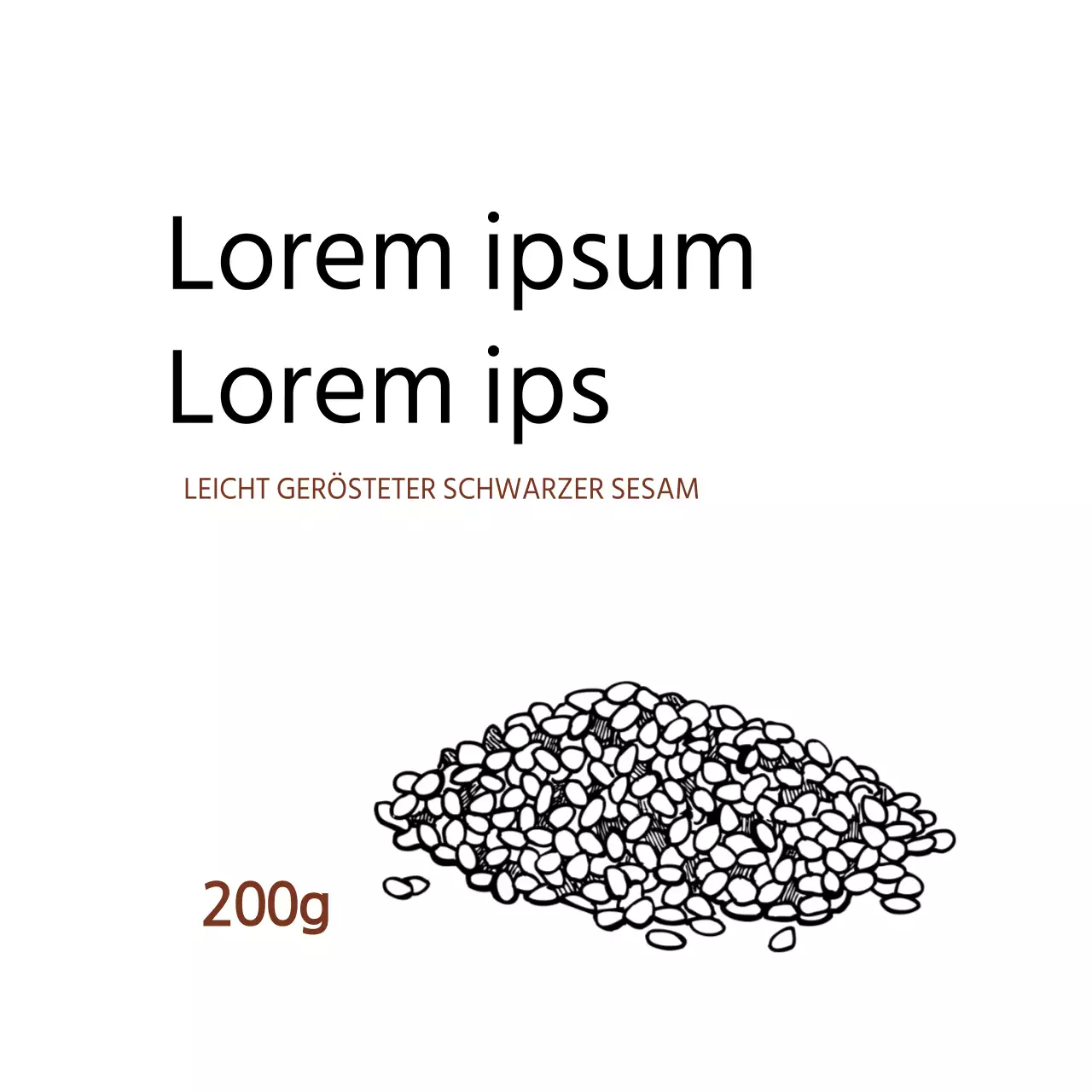 Weiße Illustration Clean Food Schwarzer Sesam Etikett