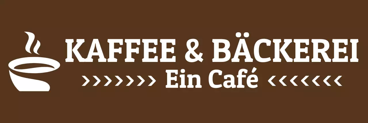 Ein einzeiliges Schürzendesign mit einer Illustration einer Kaffeetasse mit Kaffee und dem Logo einer Bäckerei.